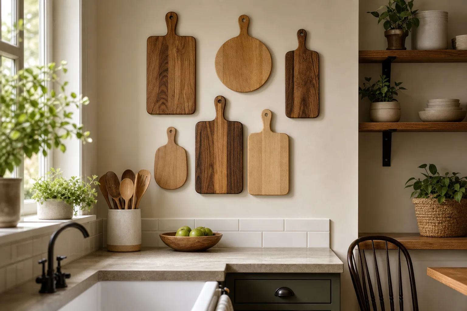 5. Display Cutting Boards as Wall Art — Small Kitchen Wall Decor Ideas