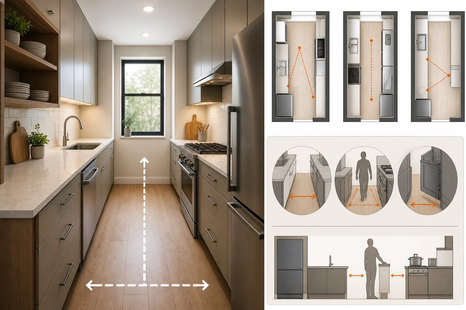 Start With the Essentials: Width, Workflow, and Clearance — Small Narrow Kitchen Layout Ideas