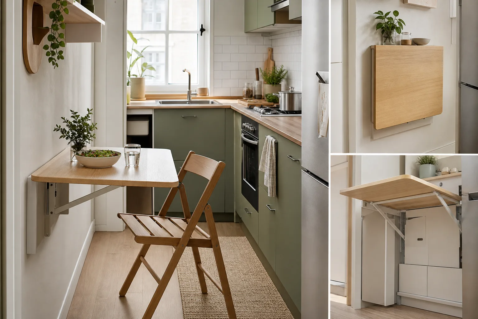 5. Choose a Fold-Down or Expandable Table — tiny apartment kitchen ideas