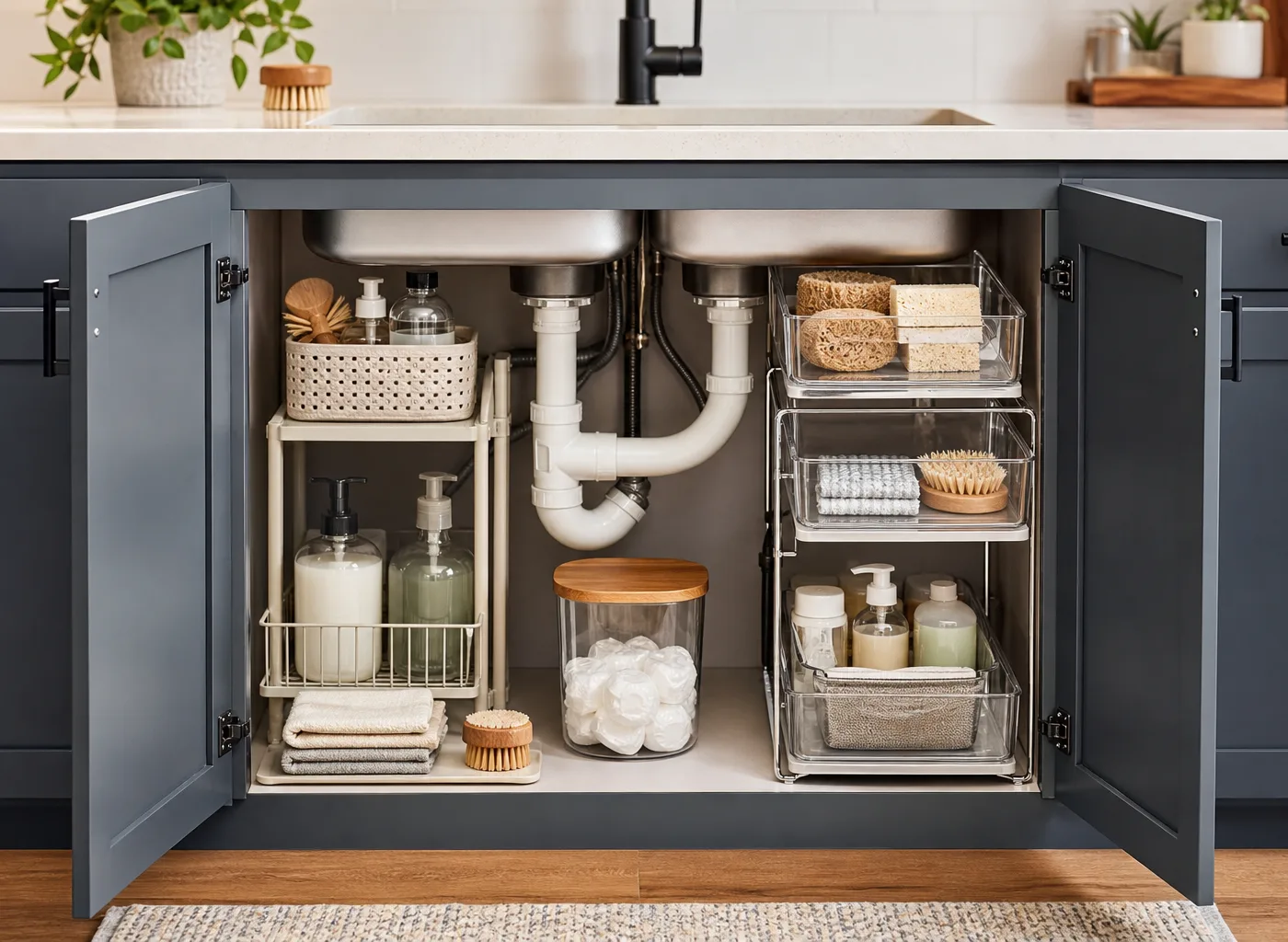 Under Kitchen Sink Organization Ideas for Small Spaces