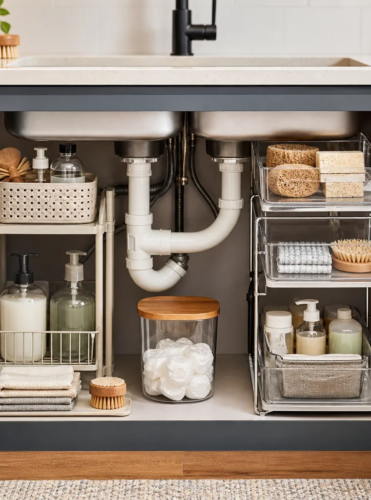 Under Kitchen Sink Organization Ideas for Small Spaces