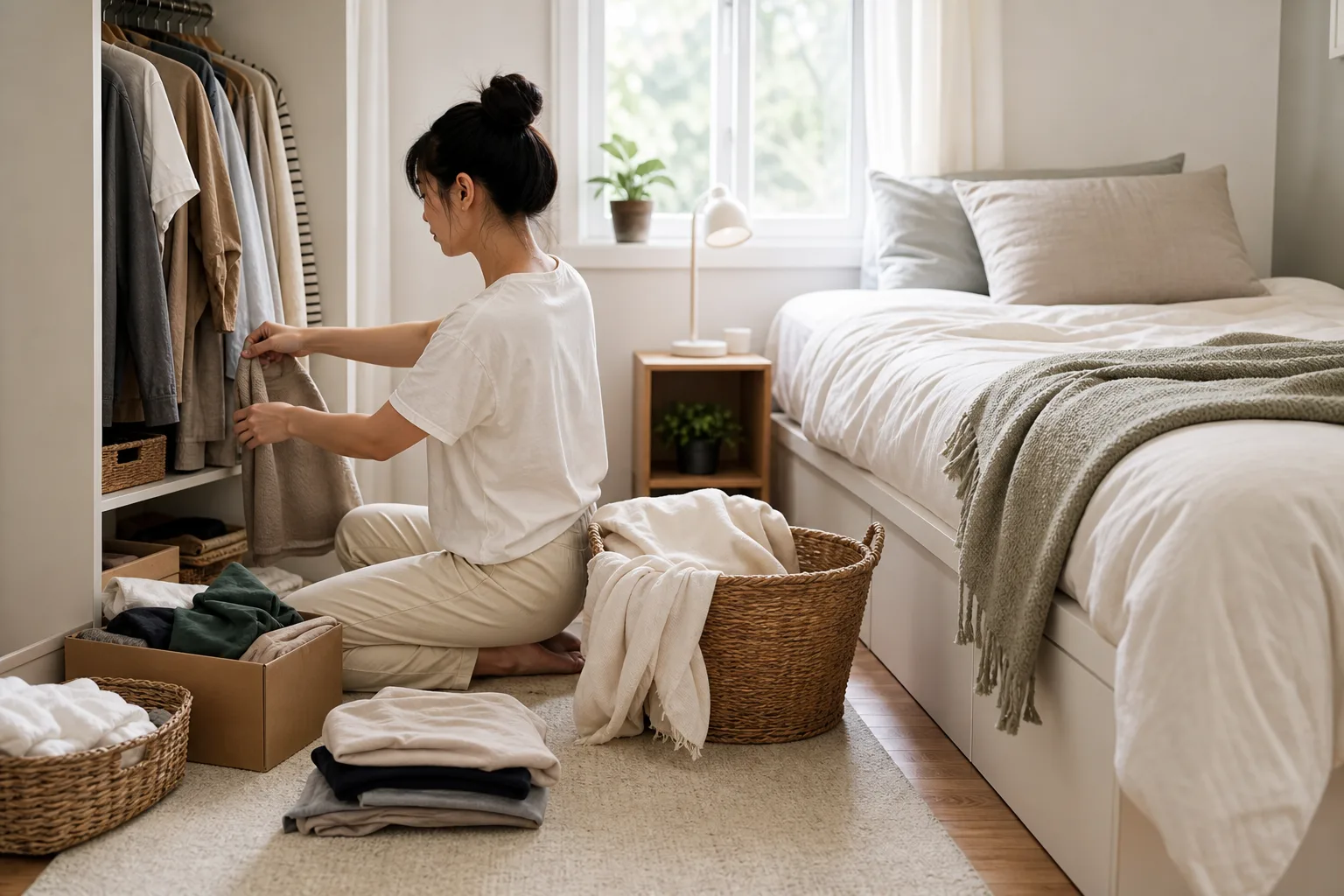 1. Begin With a No-Cost Declutter — small bedroom ideas on a budget