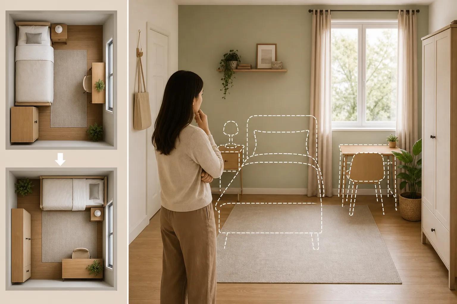 2. Rearrange the Layout Before Purchasing Furniture — small bedroom ideas on a budget