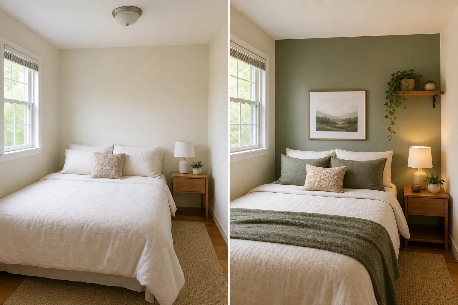 3. Use Light Paint or a Strategic Accent Wall — small bedroom ideas on a budget