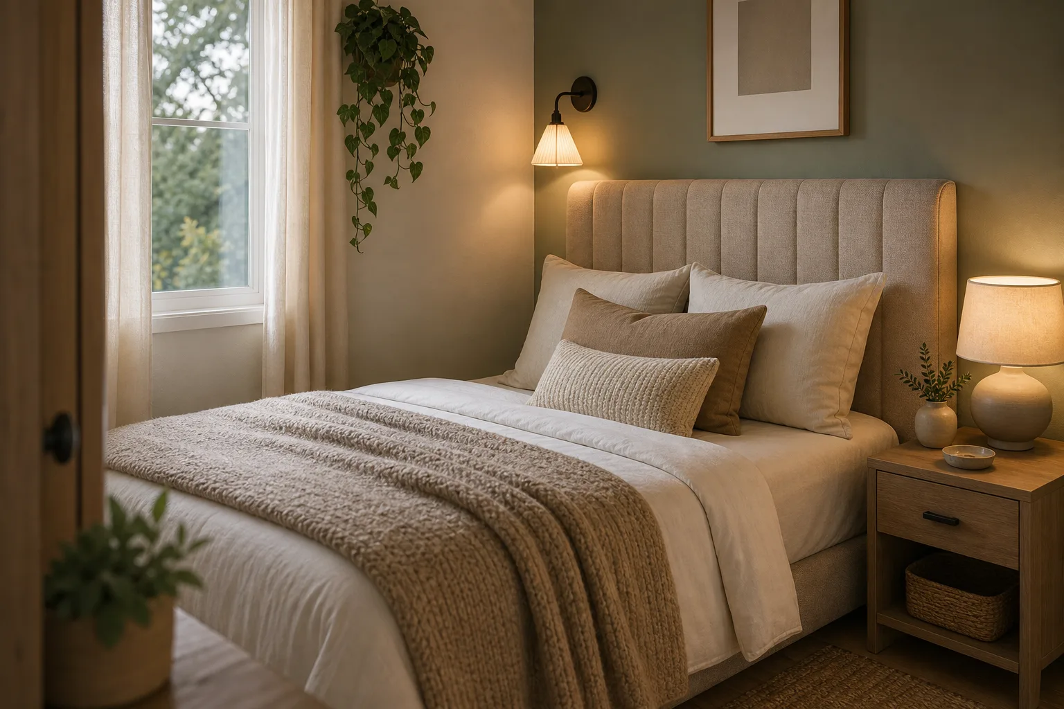 3. Use an Upholstered or Textured Headboard — small cozy bedroom ideas