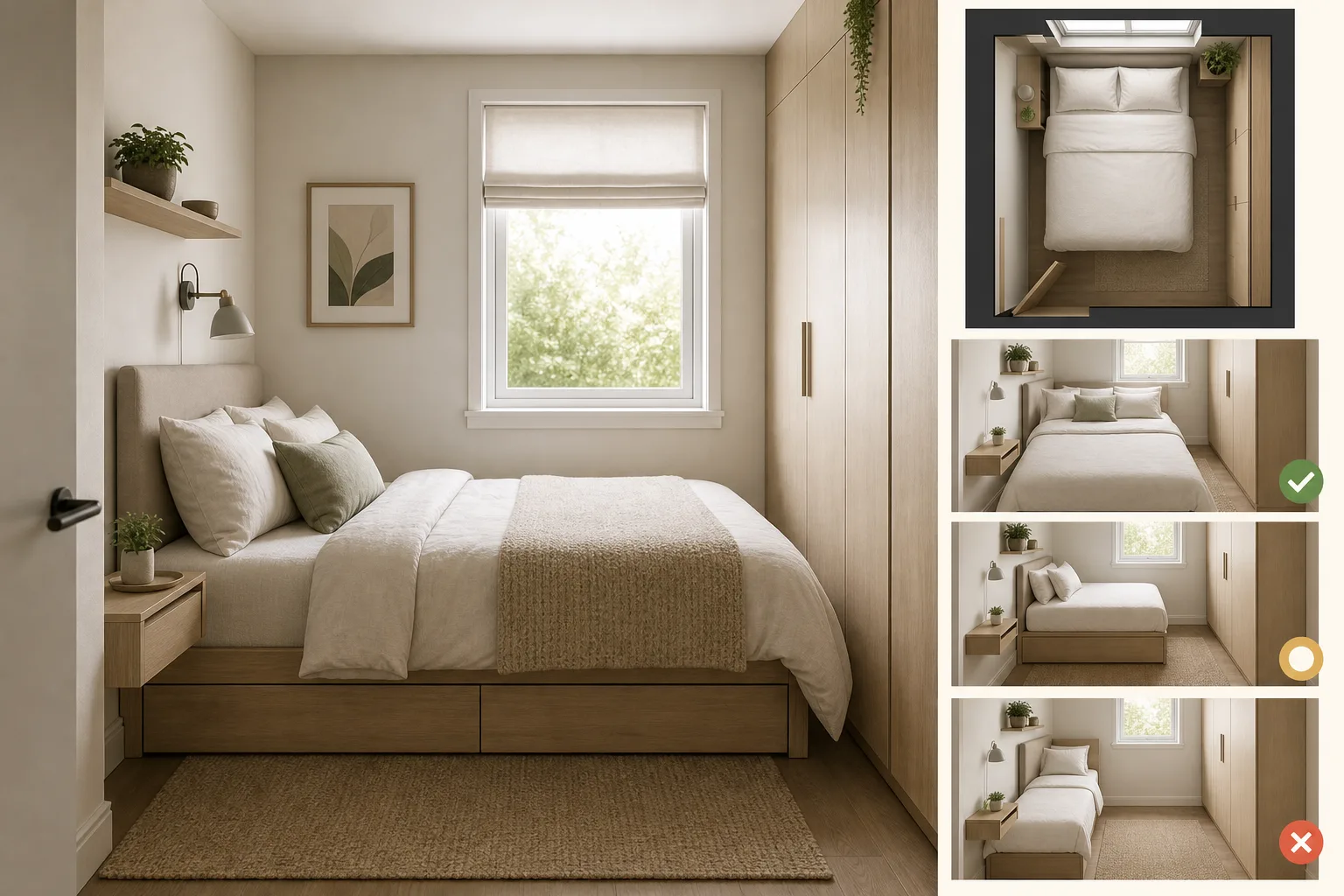 1. Start With the Best Bed Size for the Room — very small bedroom ideas