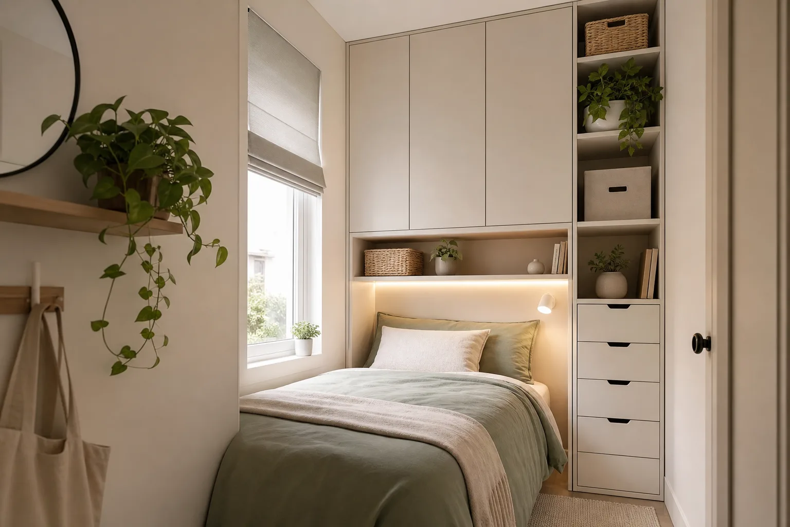 4. Use Vertical Space All the Way Up — very small bedroom ideas